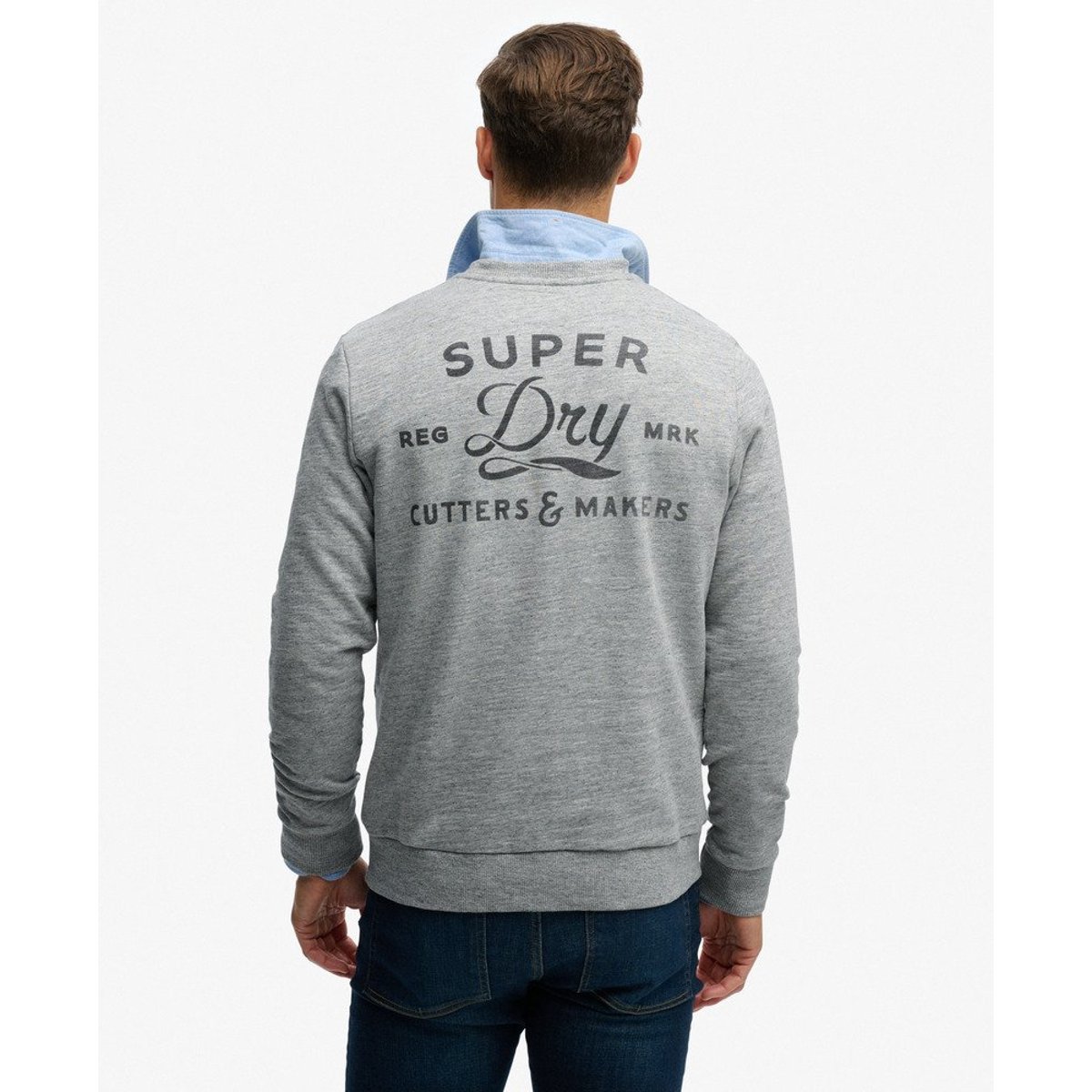 Sweatshirt Cutters And Makers Coupe Décontractée gris athlétique chiné, SUPERDRY
