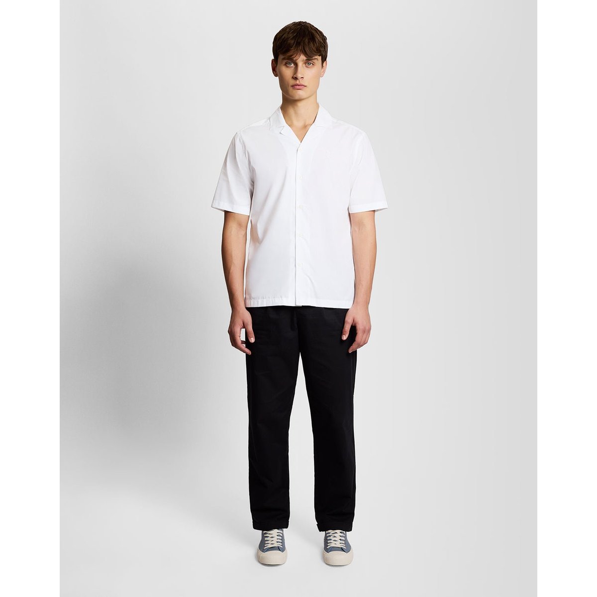 Chemise col revers en popeline blanc, LYLE & SCOTT