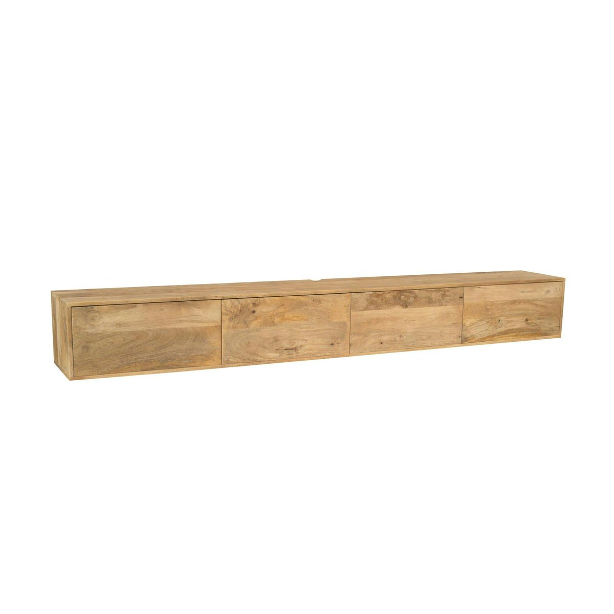Meuble TV suspendu 4 portes, 200 cm JUNO bois clair, PIER IMPORT