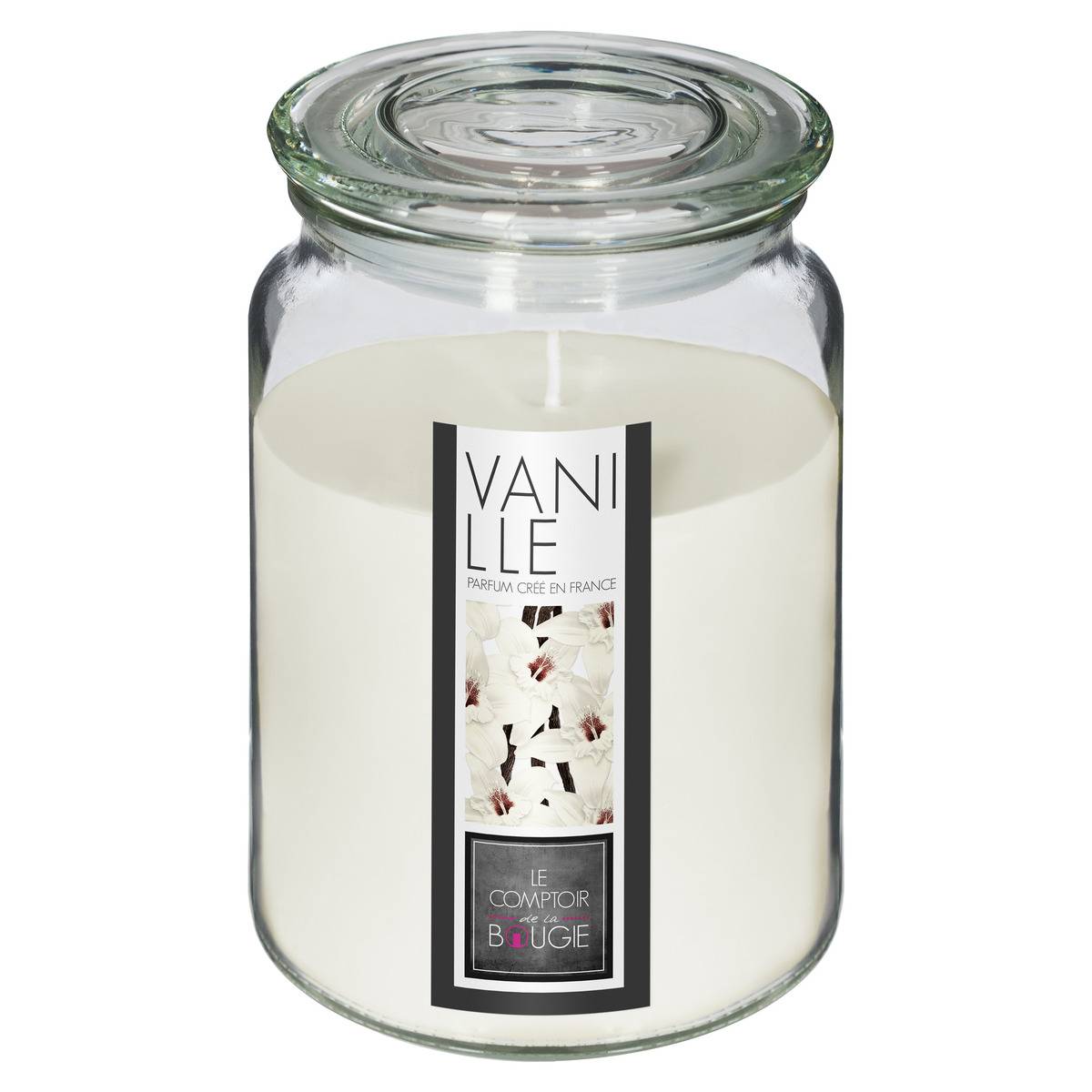 Bougie parfumée pot en verre NINA rouge, ATMOSPHERA