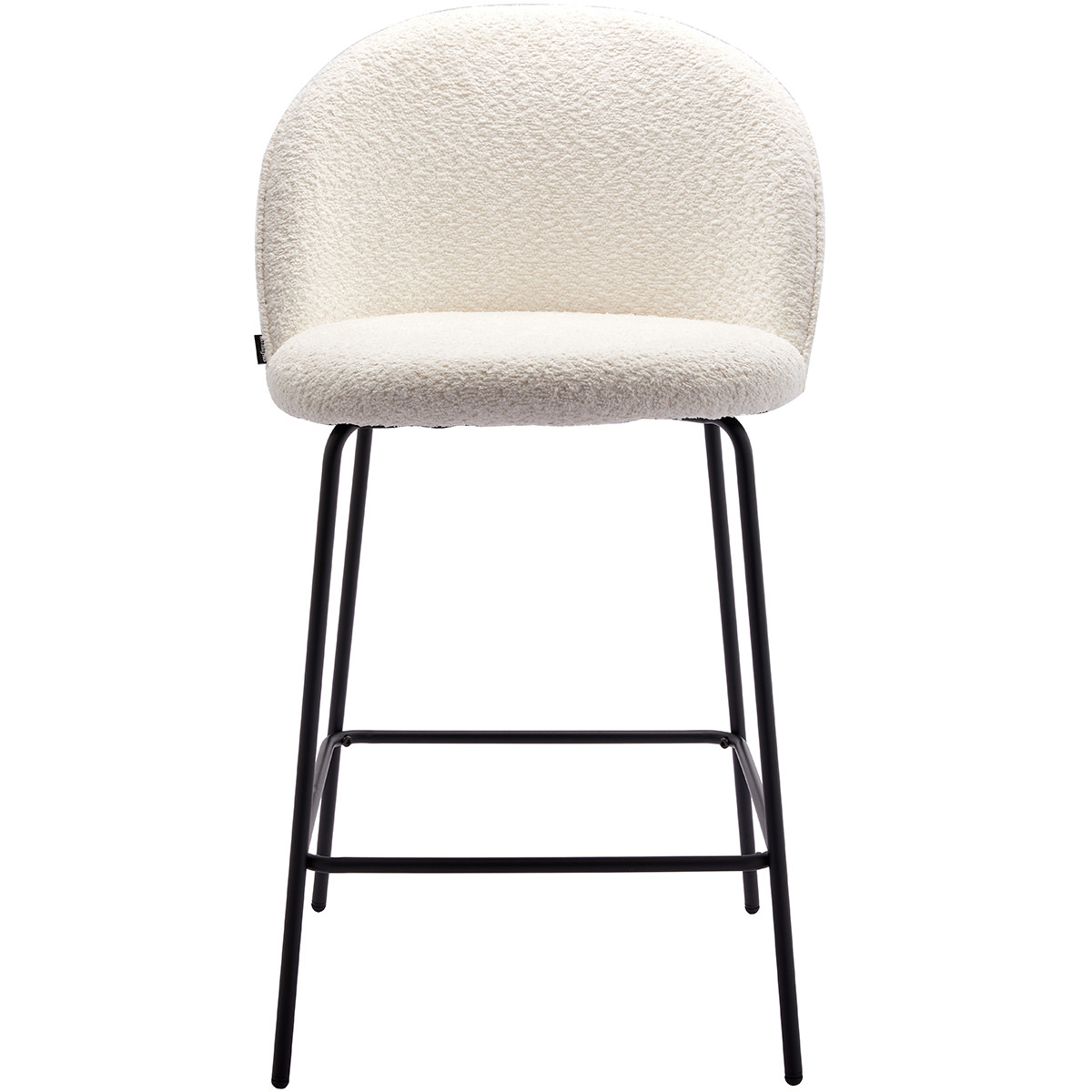Lot de 2 tabourets de bar en tissu bouclette - ALTA beige, HOMIFAB