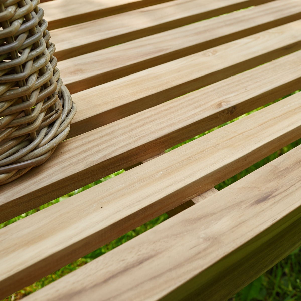 Banc de jardin en teck massif 3 places MIDLAND naturel, BERAH GETAH