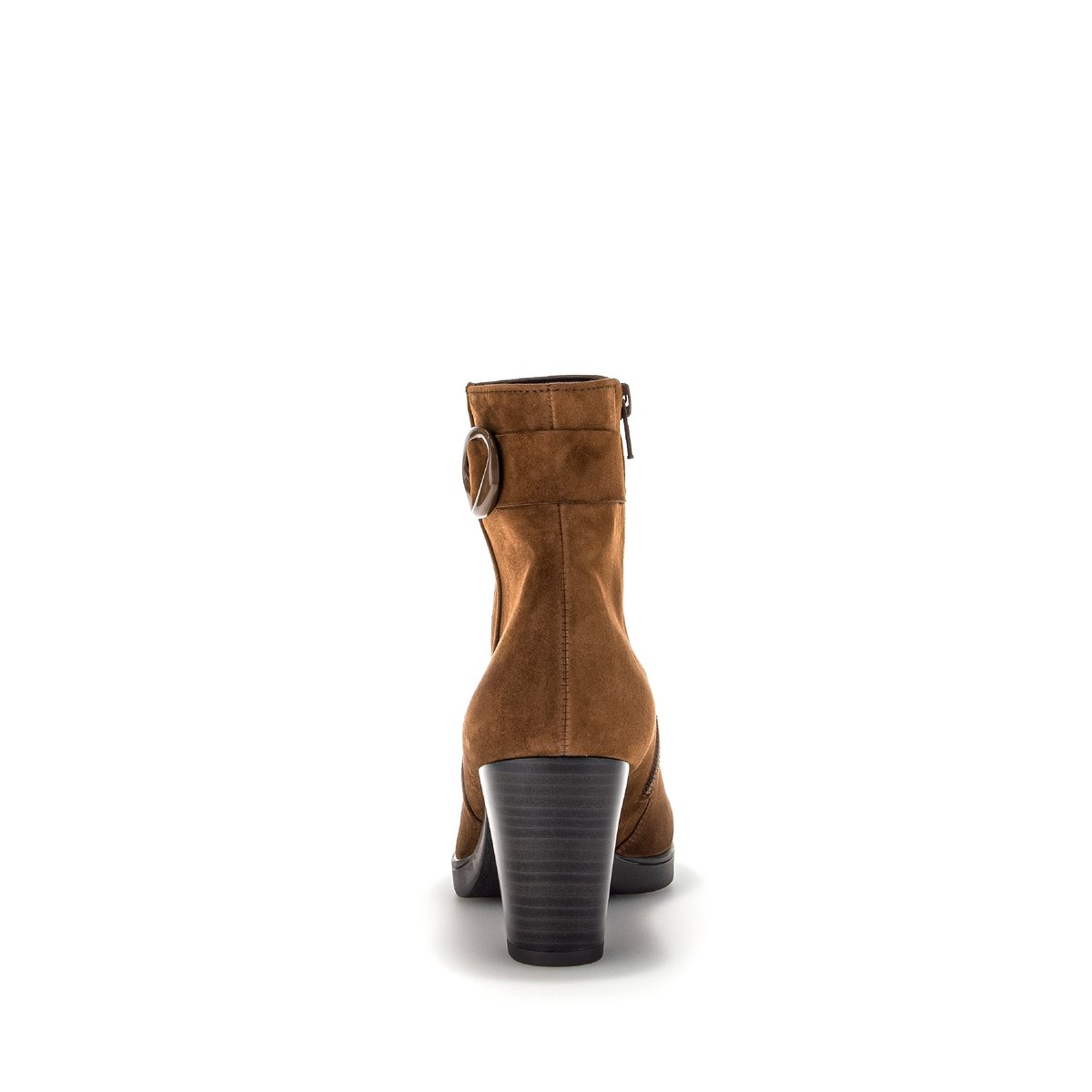 Bottines en velours à talon décroché block cognac velours, GABOR