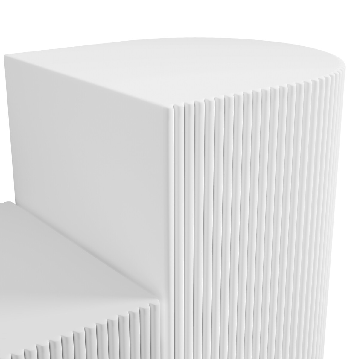 koko Reeded Minimalist Side Tables (Set of 2) white, SO'HOME