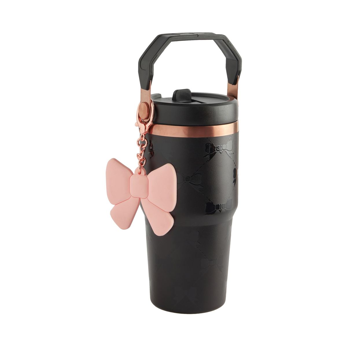Gourde motif nœud 600 ml avec chaîne et noir, NEXT