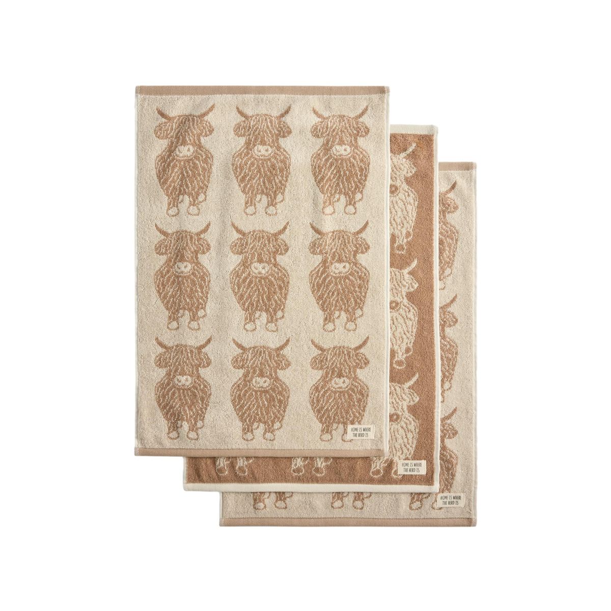 Torchon éponge à motif, lot de 3 hamish naturel, NEXT