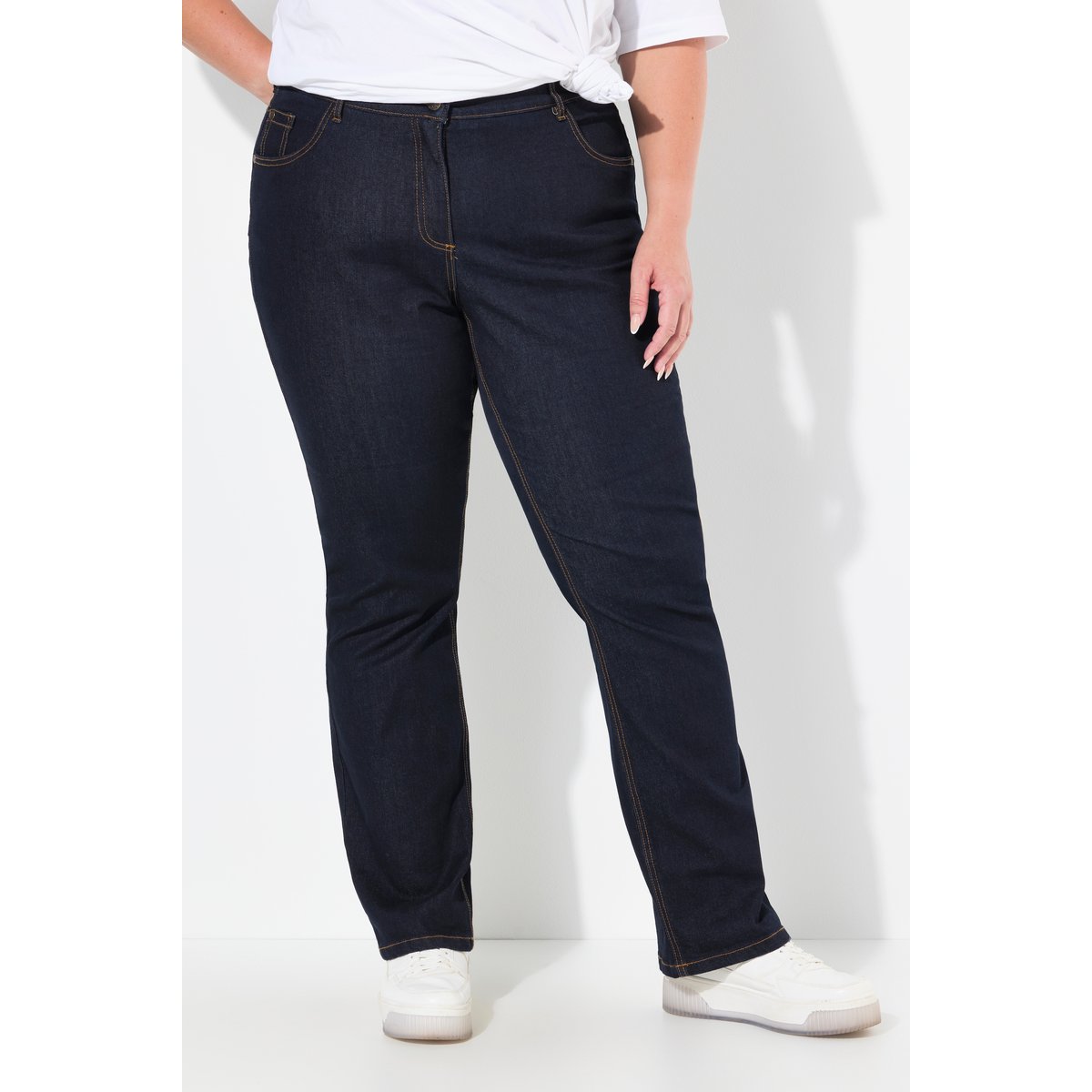 Jean Mandy coupe droite 5 poches jean bleu foncé, ULLA POPKEN