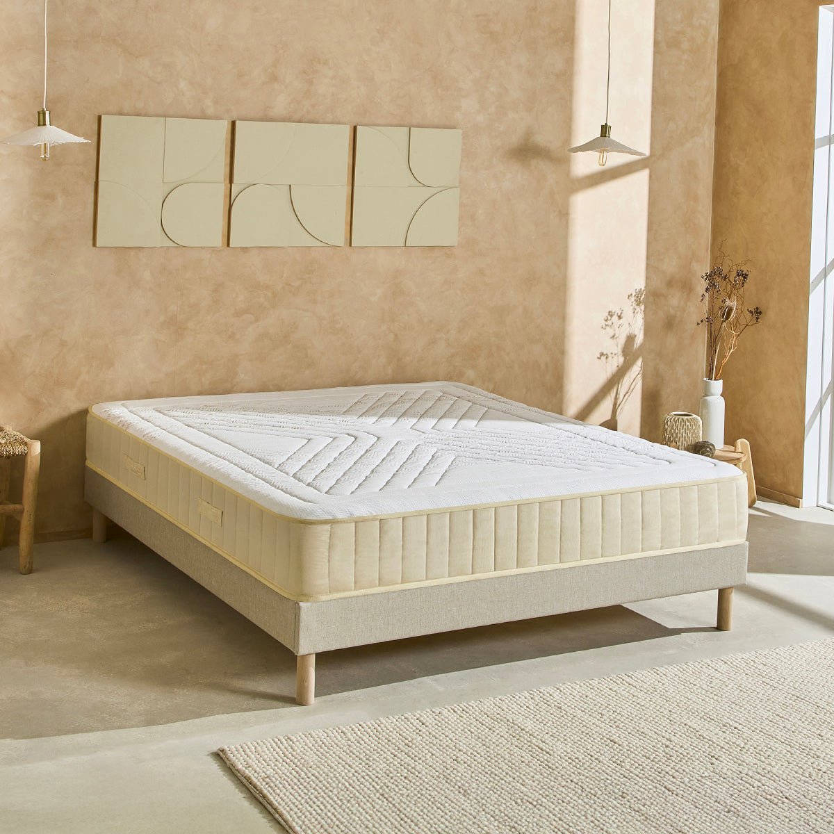 Matelas Mousse 24 cm SYMPHONIE 2.0 - 160x200 cm beige, BELLECOUR