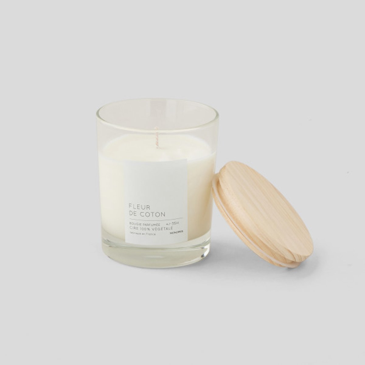 Bougie parfumée dans verre couleur unique, MONOPRIX MAISON