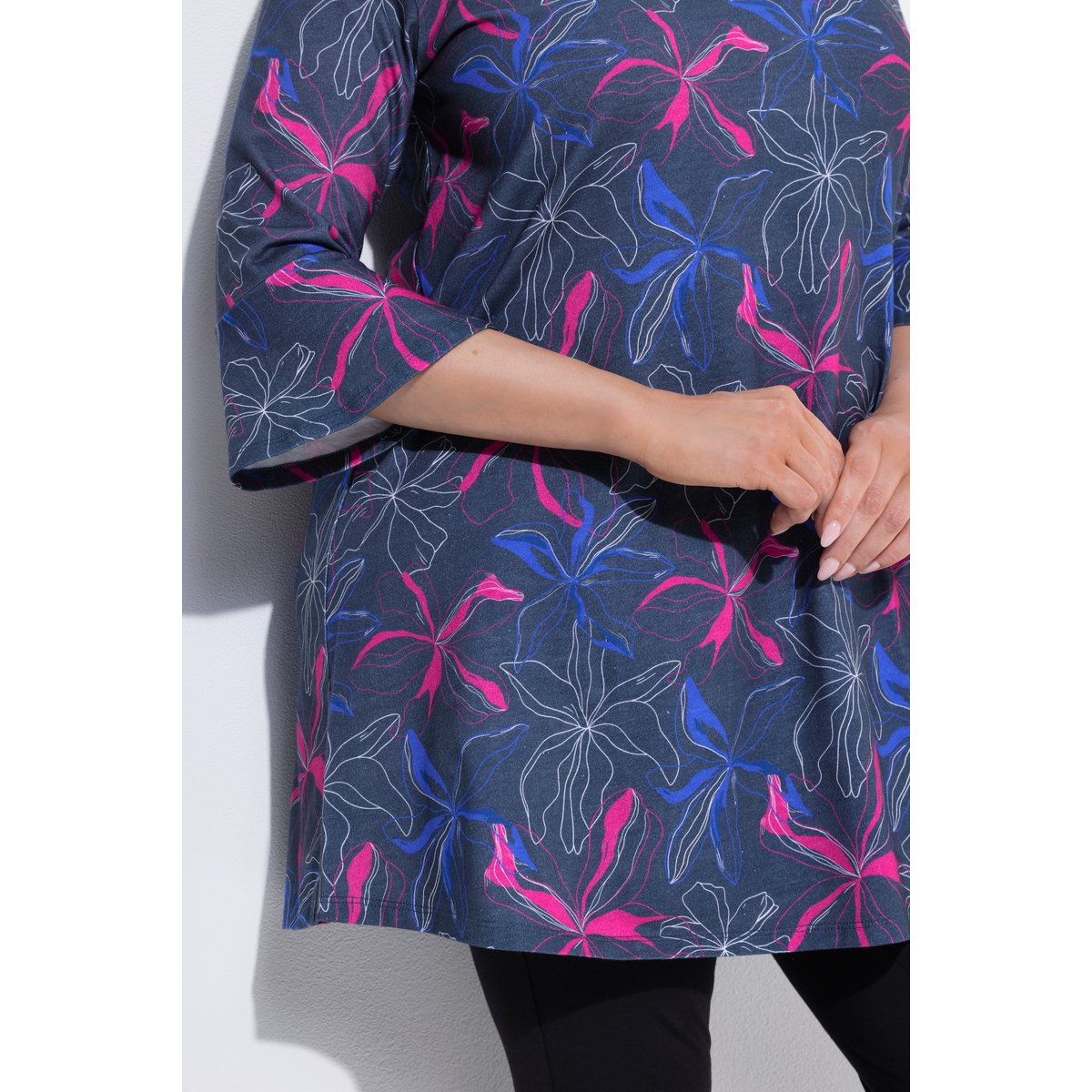 T-shirt long avec imprimé marine, ULLA POPKEN