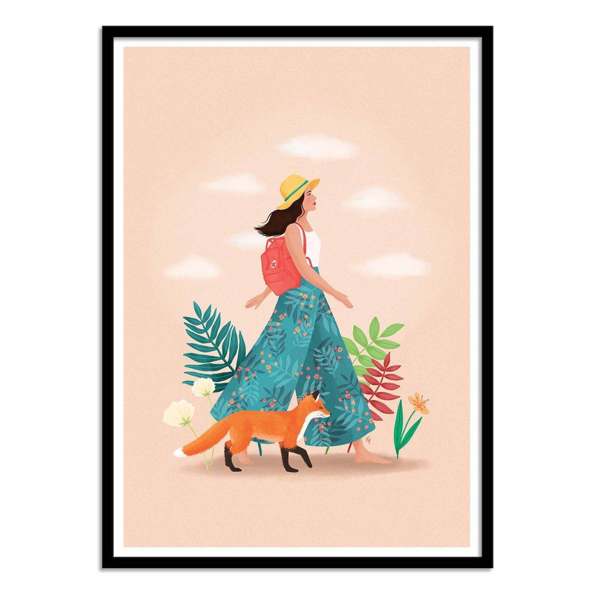 Affiche d'art - Fox - Petra Holikova orange, WALL EDITIONS