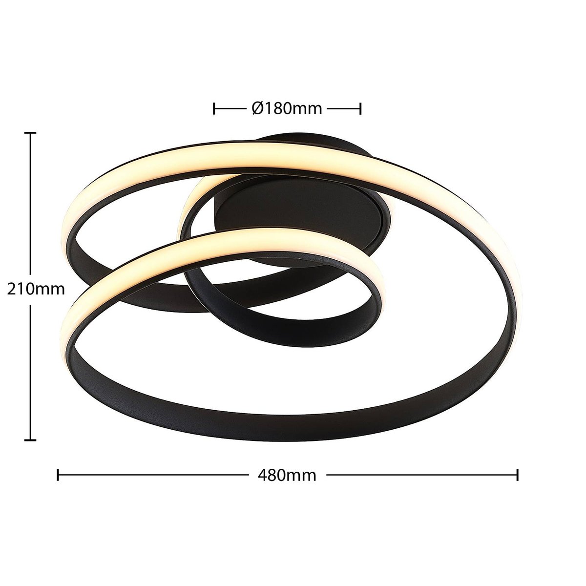 Plafonnier en métal designLED, Sakina noir sable, LUCANDE