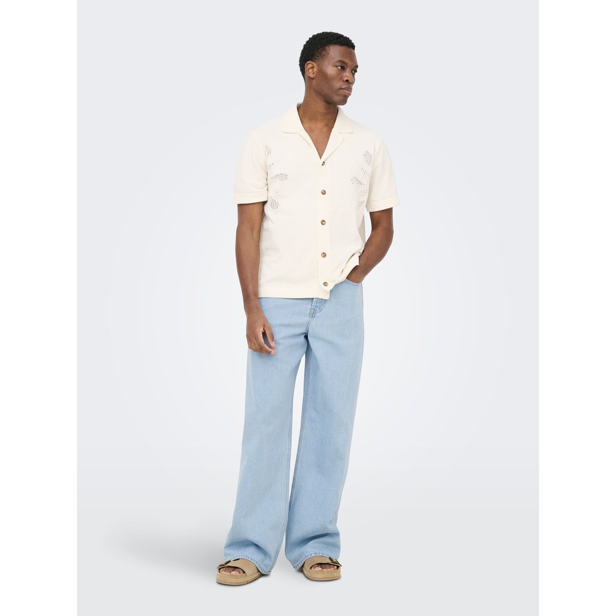 Jean À Jambe Large light blue denim, ONLY & SONS