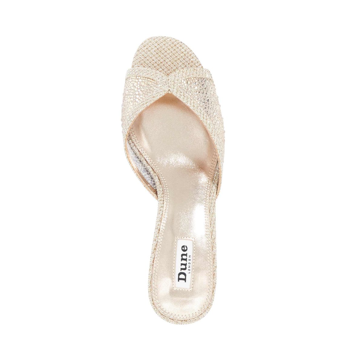 Mules à talons bobines et pierres fantaisie - MILO gold-synthetic, DUNE LONDON