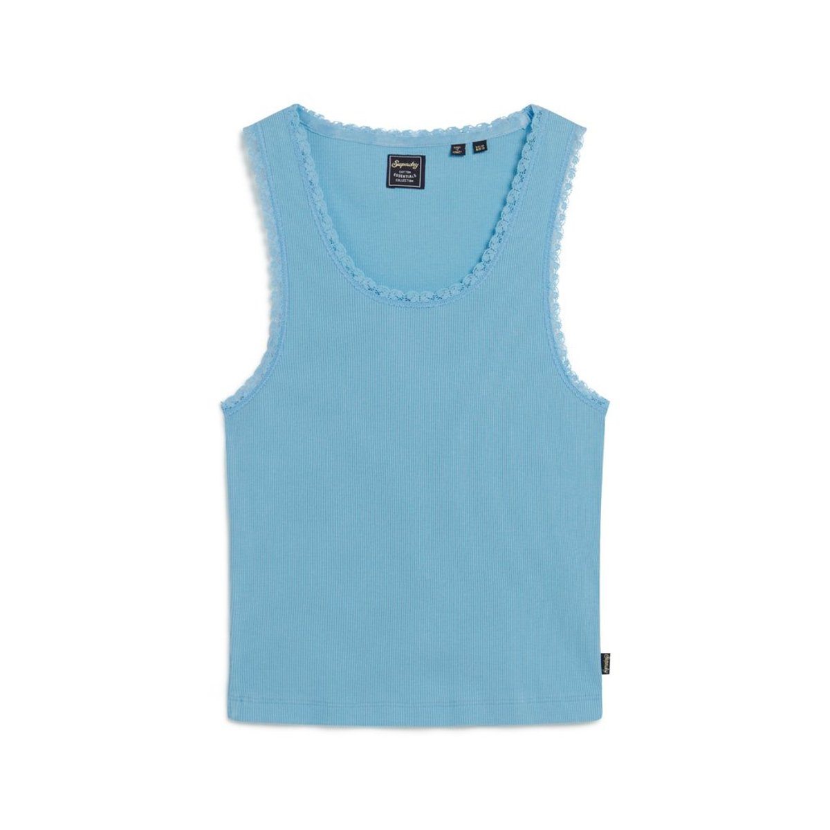 Débardeur à liseré en dentelle Vintage Athletic Essentials bleu ciel, SUPERDRY