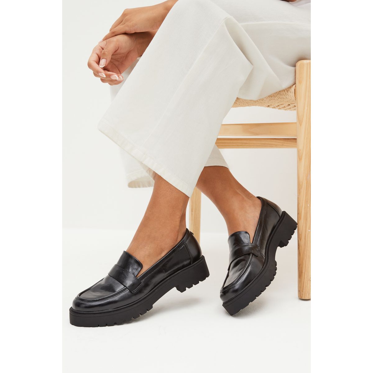 Mocassins à semelle épaisse noir, NEXT