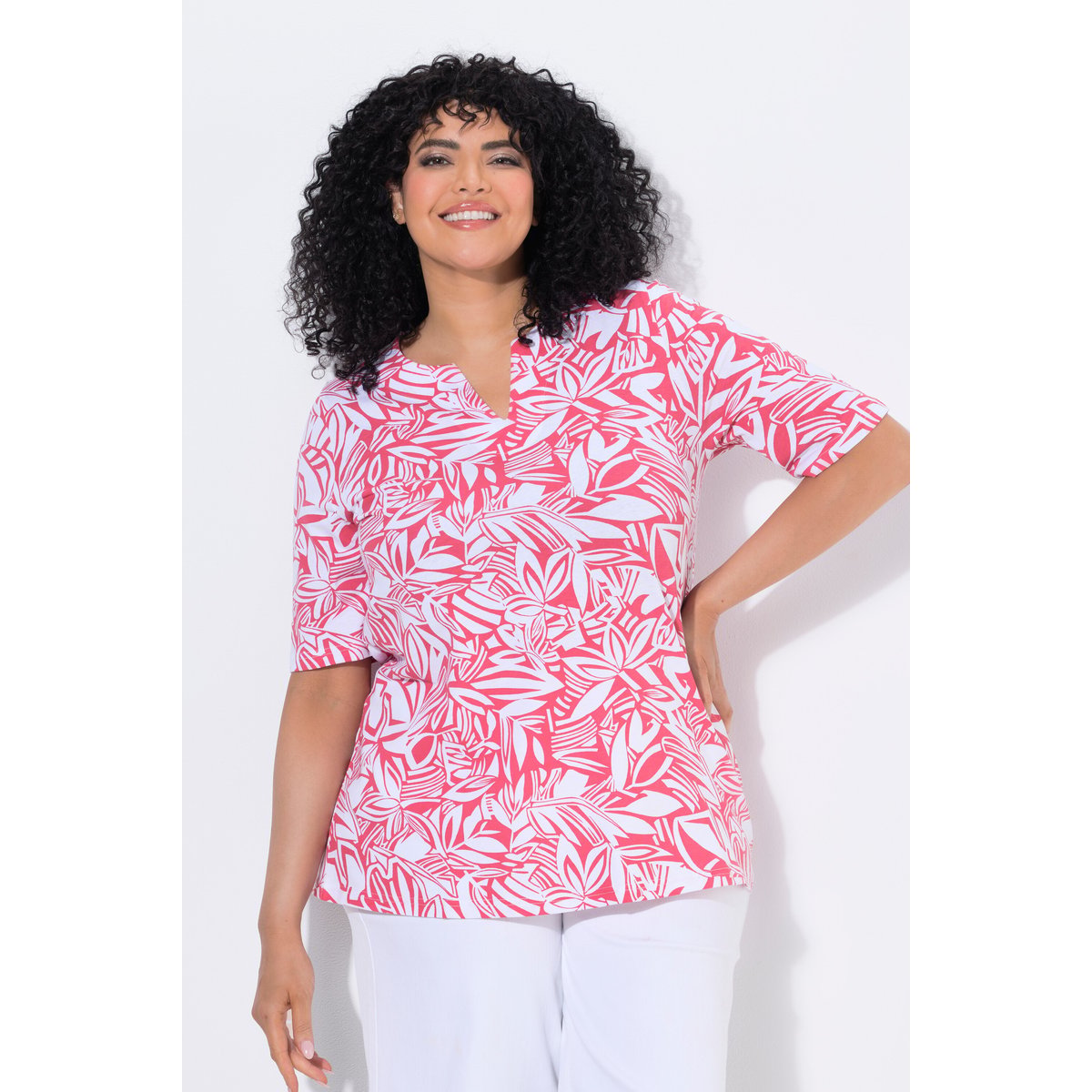 T-shirt rose vif, ULLA POPKEN