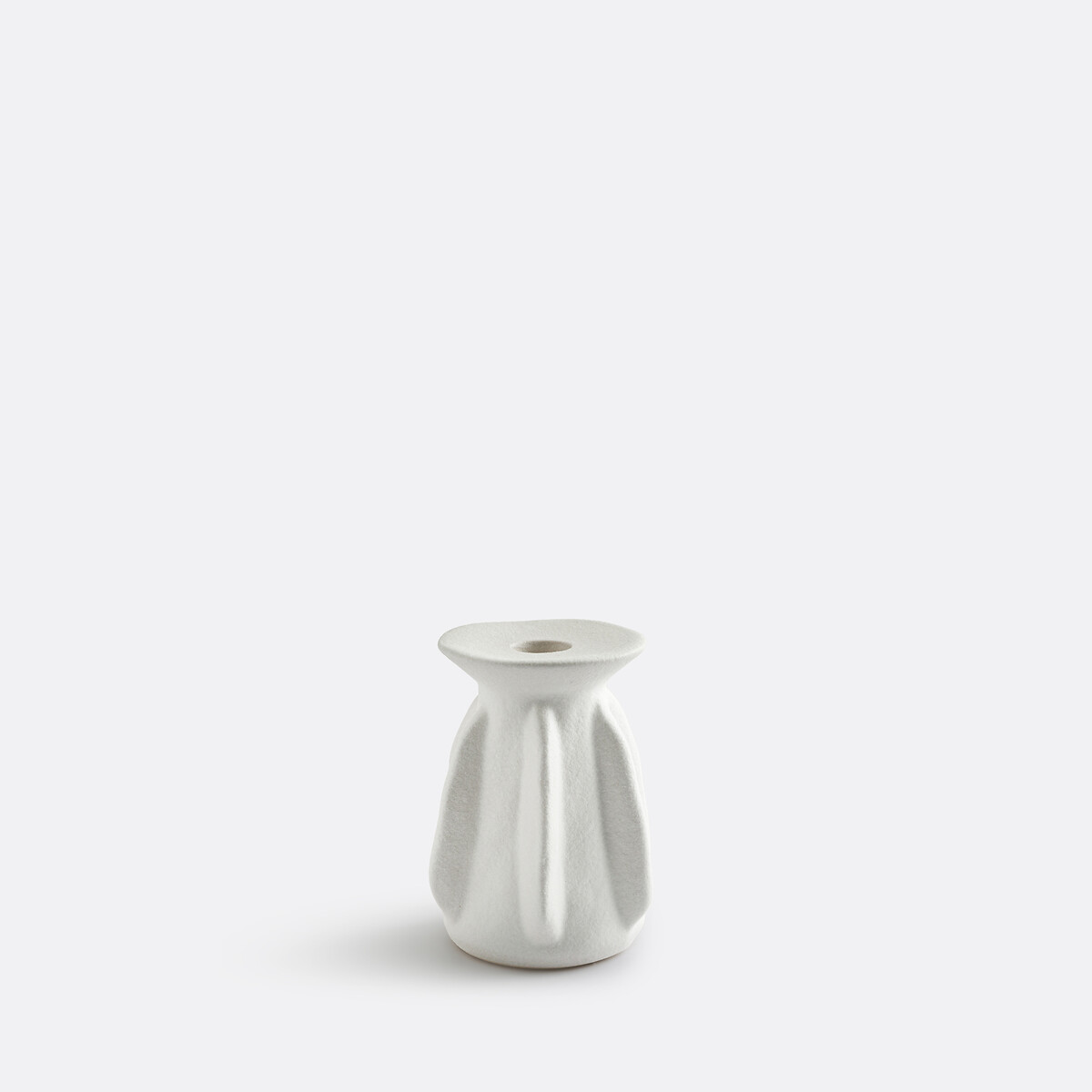 Textured Ceramic Candle Holder H12cm, Ilia white, LA REDOUTE INTERIEURS