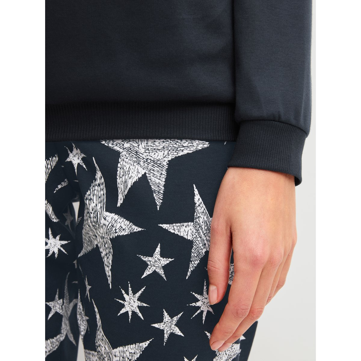 Pyjama à bords côtés manches longues Coton WINTER DREAMS bleu nuit, CALIDA