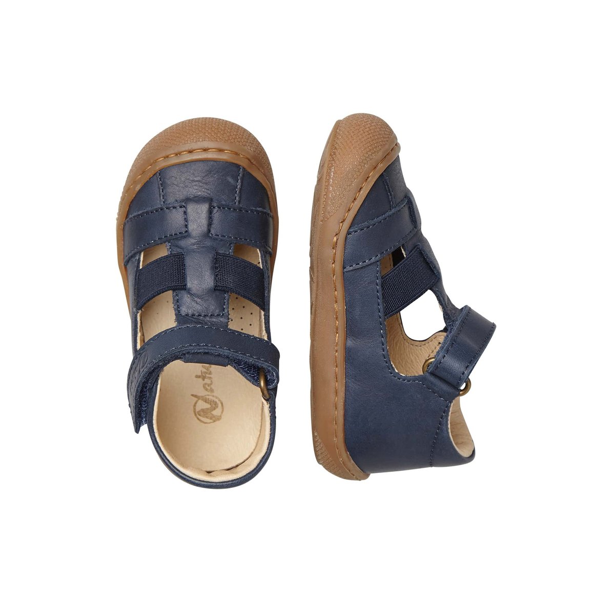 Sandales semi-fermée avec empiècement élastique LANGEN marine, NATURINO