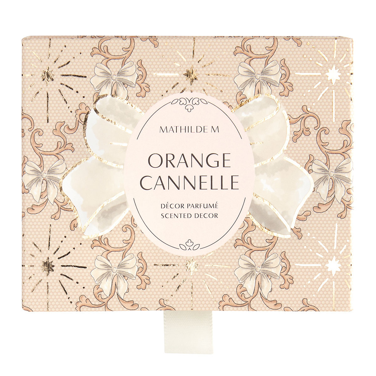 Décor parfumé et concentré Orange Cannelle RUBANS DE FÊTE blanc, MATHILDE M