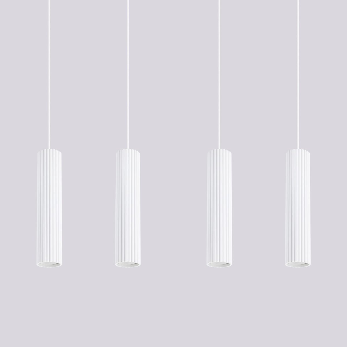 Suspension Aluminium Blanc GU10 4 Karbon blanc, EDEN