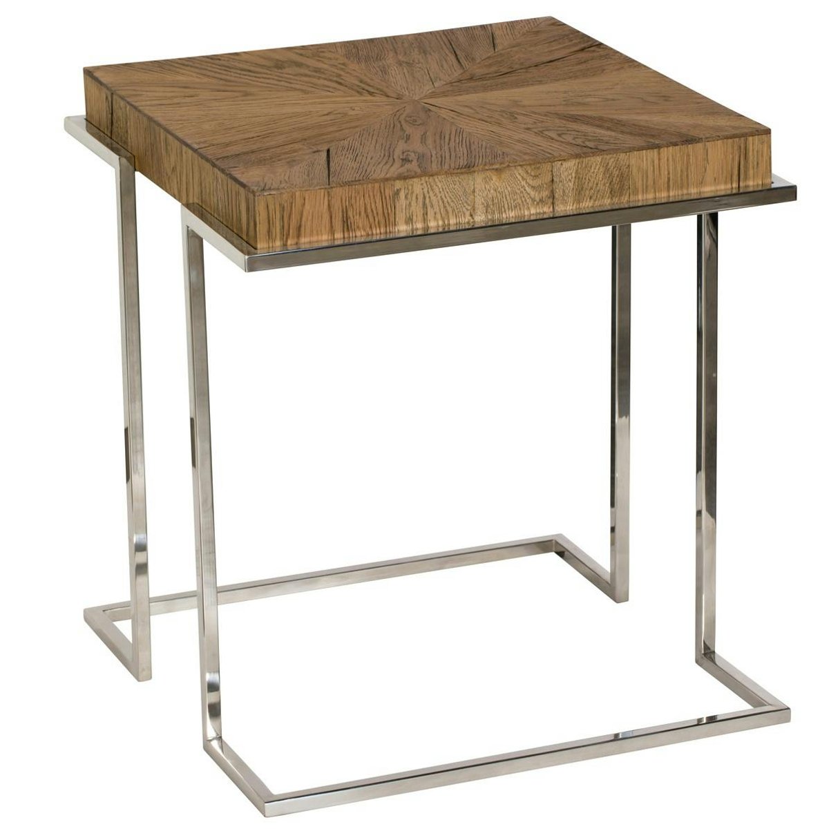Bout de canapé bois de chêne acier RIVERSIDE bois naturel, PIER IMPORT