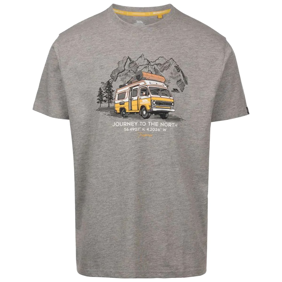 T-shirt motif/style montagne TOKSO gris chiné, TRESPASS