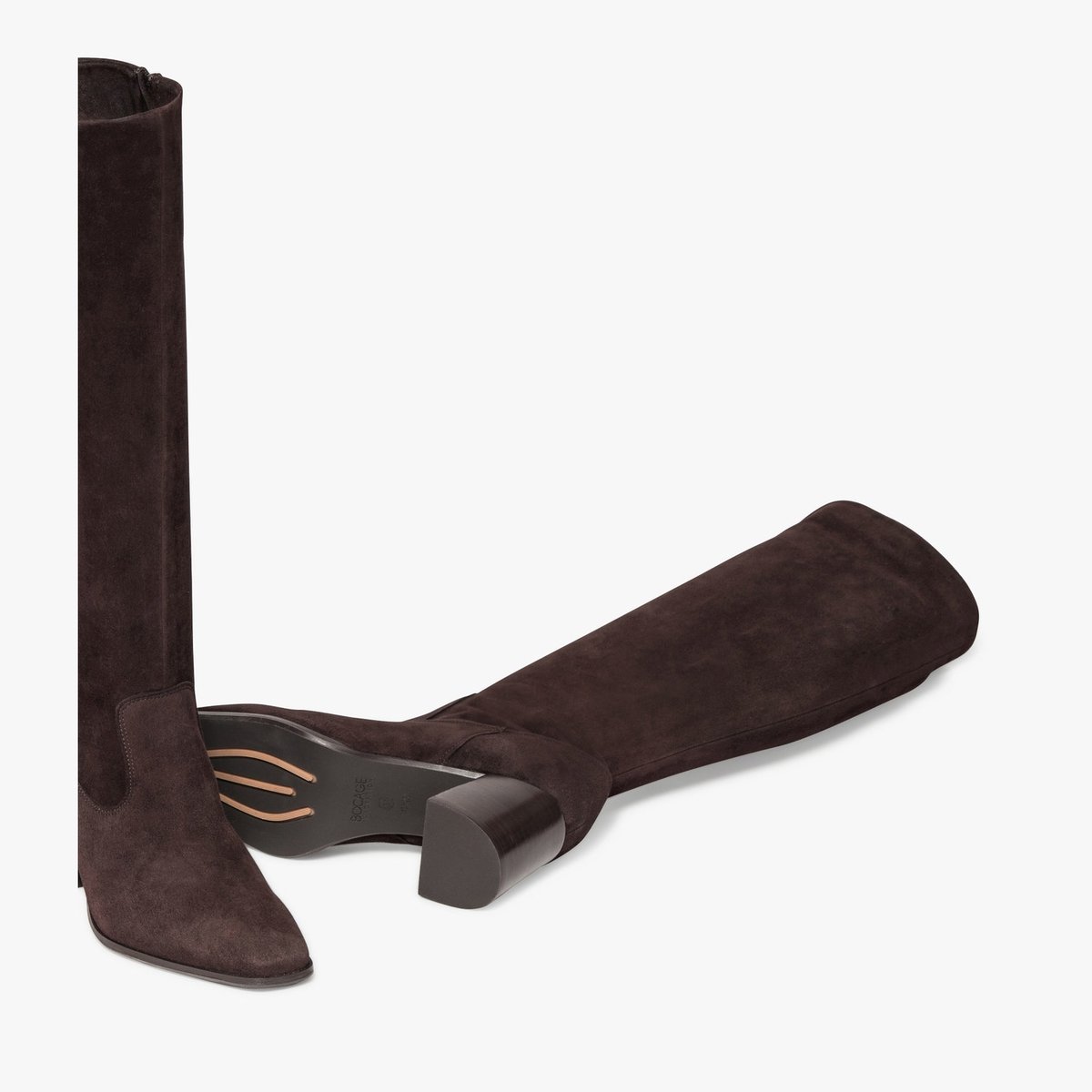 Botte À Talon en cuir JOSEPHINE-S marron chocolat, BOCAGE