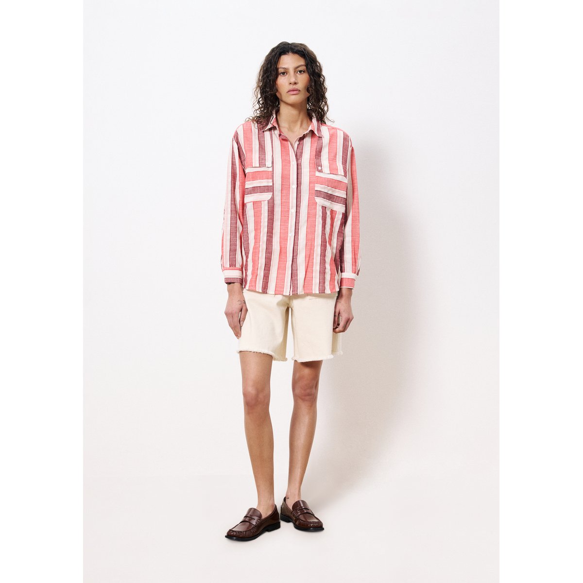 Chemise  en coton IZUMI rouge, FRNCH