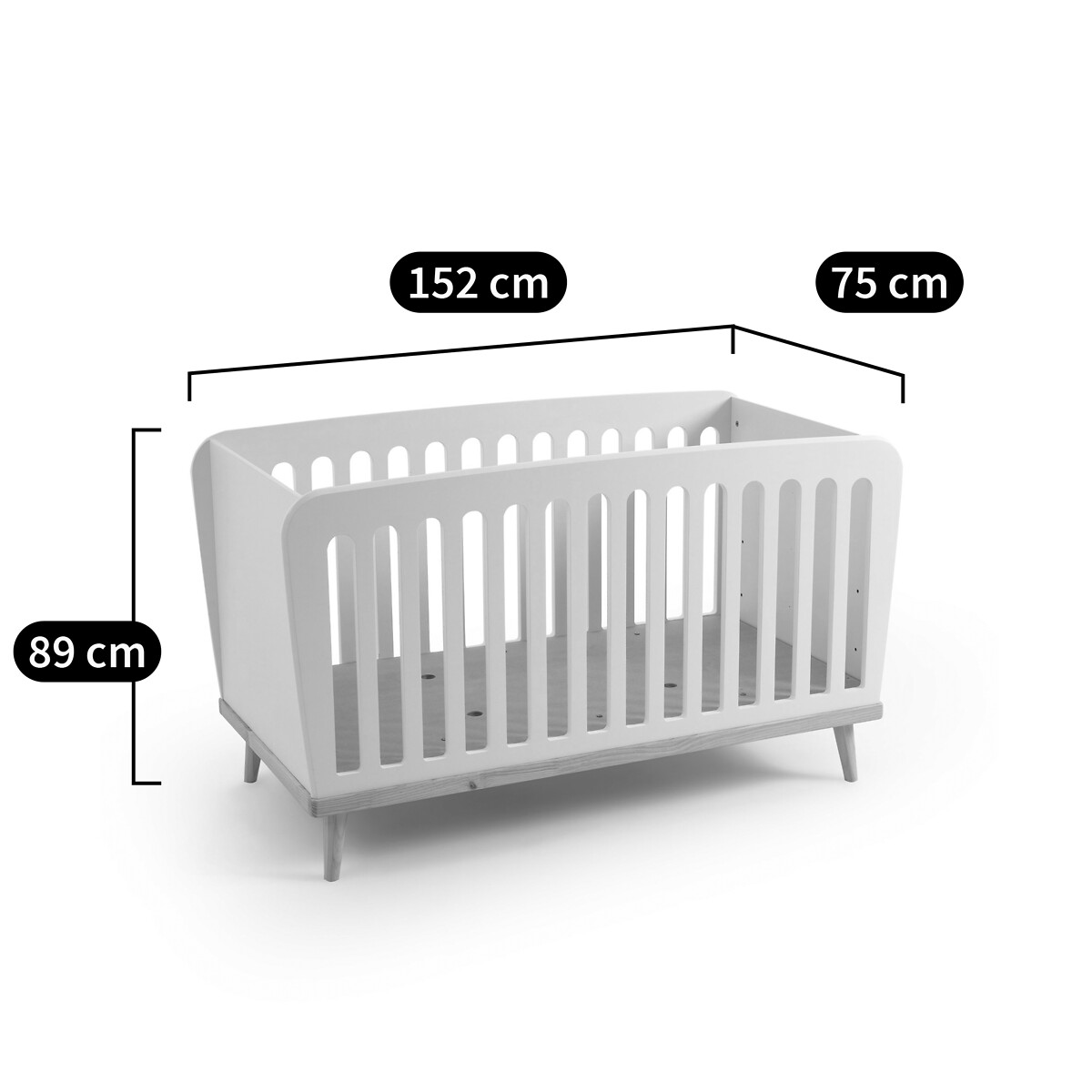 Lit bébé évolutif 3 en 1 JIMI bleu grisé, LA REDOUTE INTERIEURS