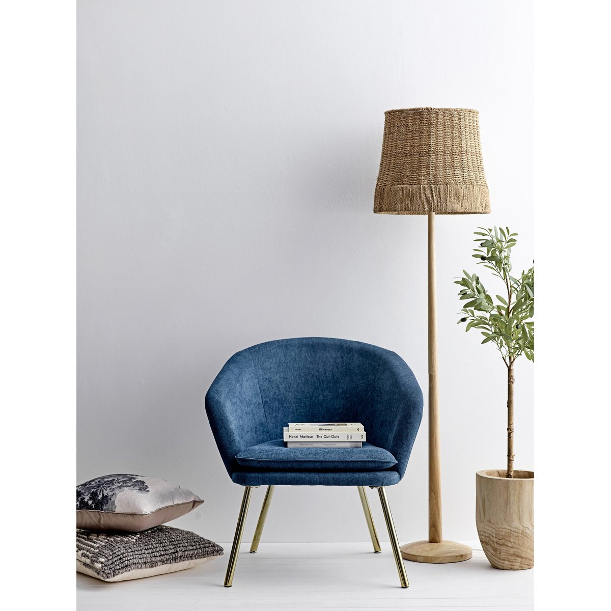 Lampadaire en bois Blanzay beige, BLOOMINGVILLE