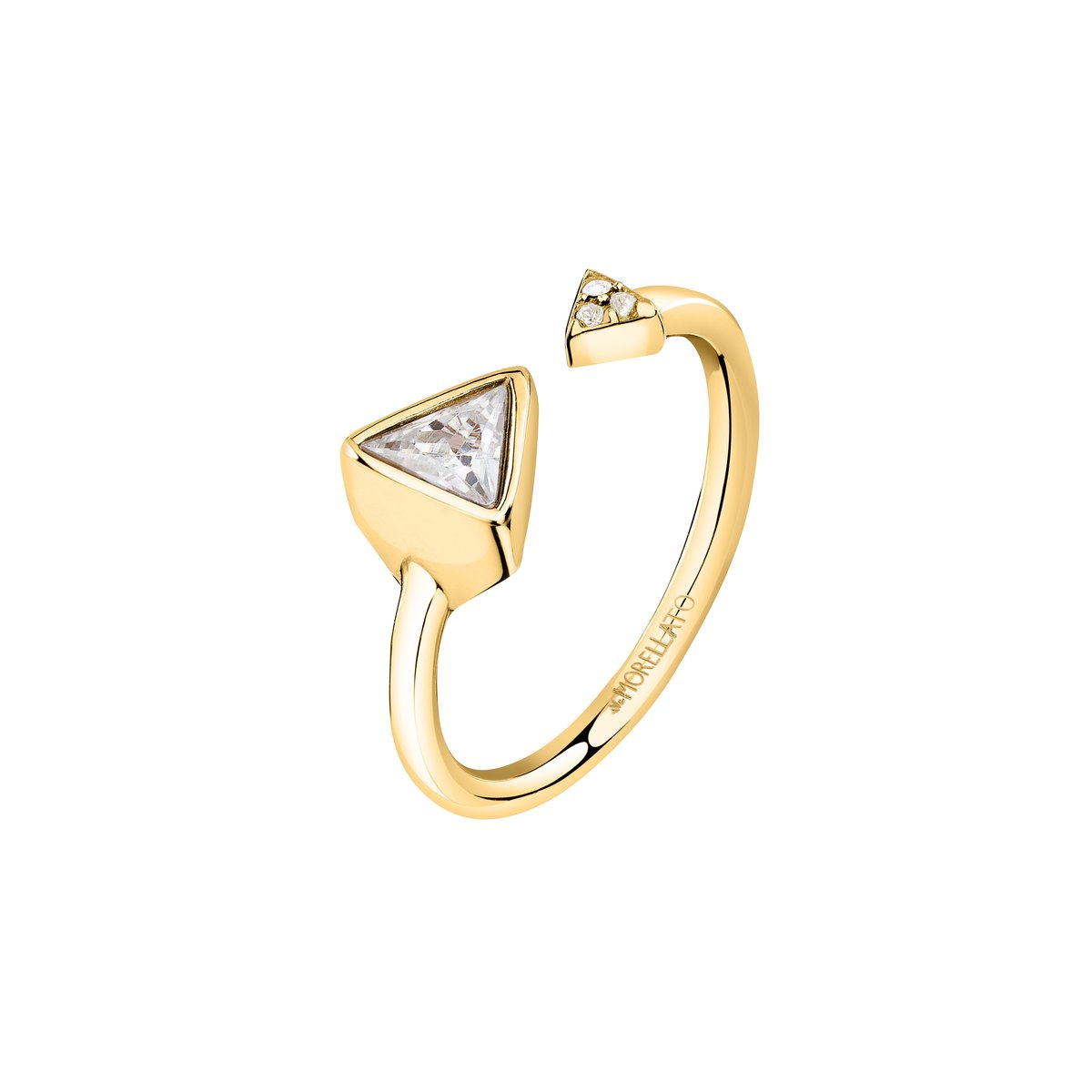 Bague en Acier, Zircons, Cristal TRILLIANT or, MORELLATO