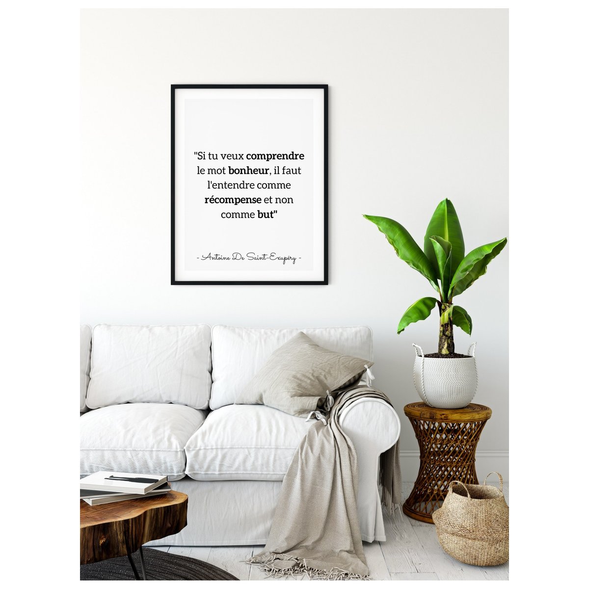 Affiche Antoine Saint-Exupéry : 'Si tu veux comprendre...' blanc, L'AFFICHERIE