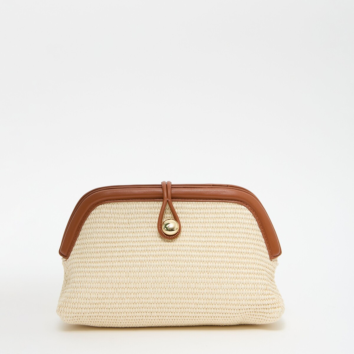 Sac pochette en raphia, SUMMER ecru, PETITE MENDIGOTE