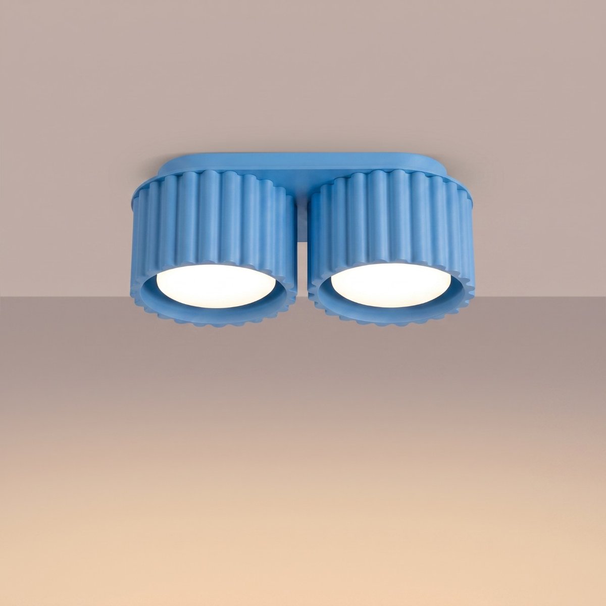 Plafonnier Aluminium Bleu Gx53 2 AURA bleu, EDEN