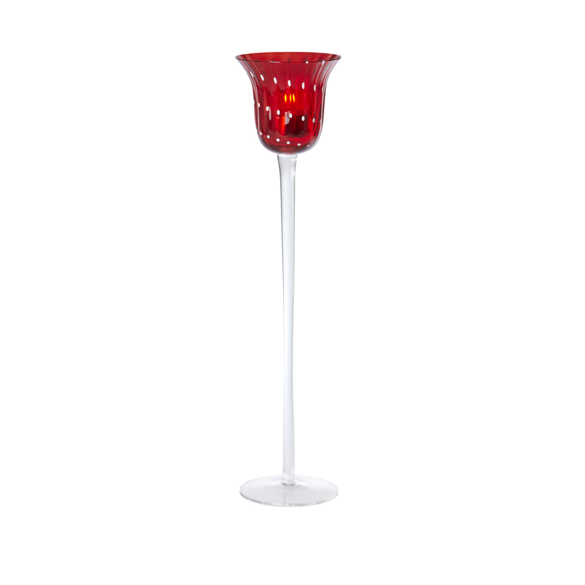 Photophore décoratif en verre soufflé H35 NOËL rouge, SIA DECO