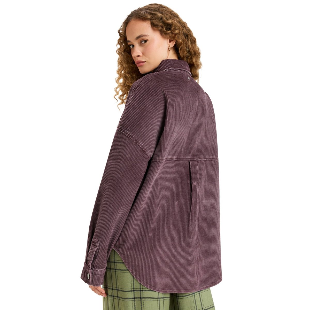 Veste oversize en velours côtelé KICK BACK WASHED CORD. rouge huckleberry, ROXY