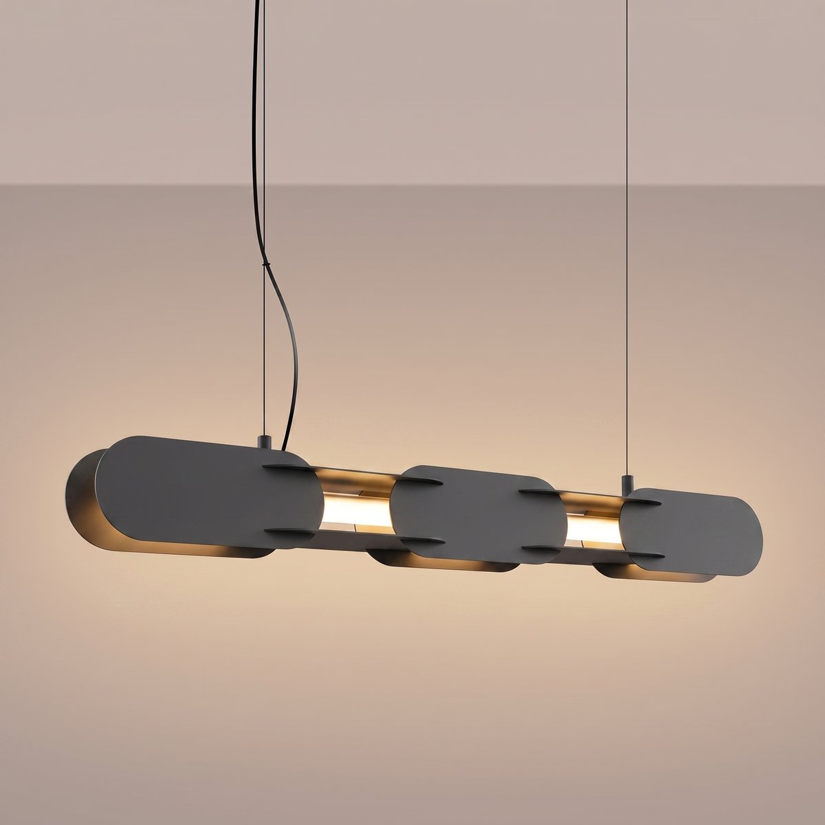 Suspension Acier Noir LED 1 Chain noir, EDEN