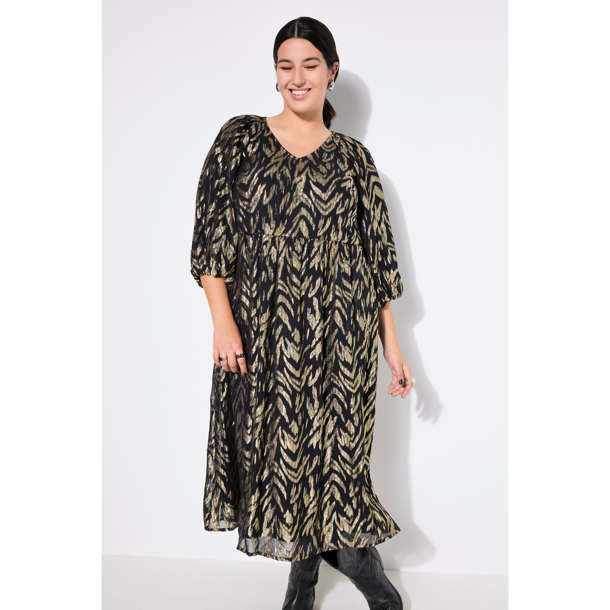 Robe maxi coupe trapèze noir, STUDIO UNTOLD