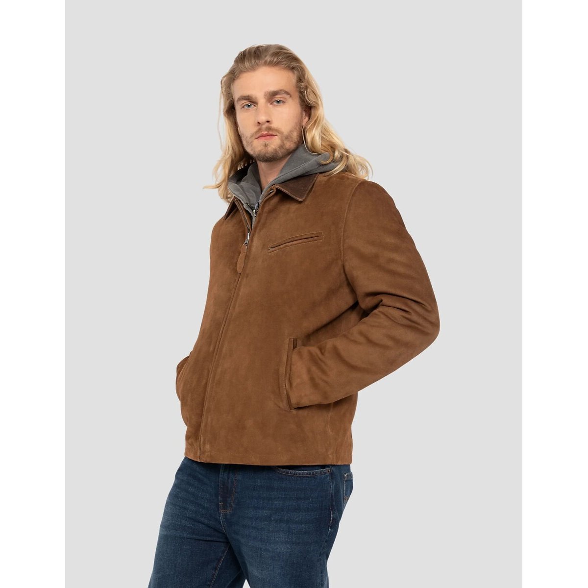 LCWORK25 Suede Utility Jacket camel, SCHOTT