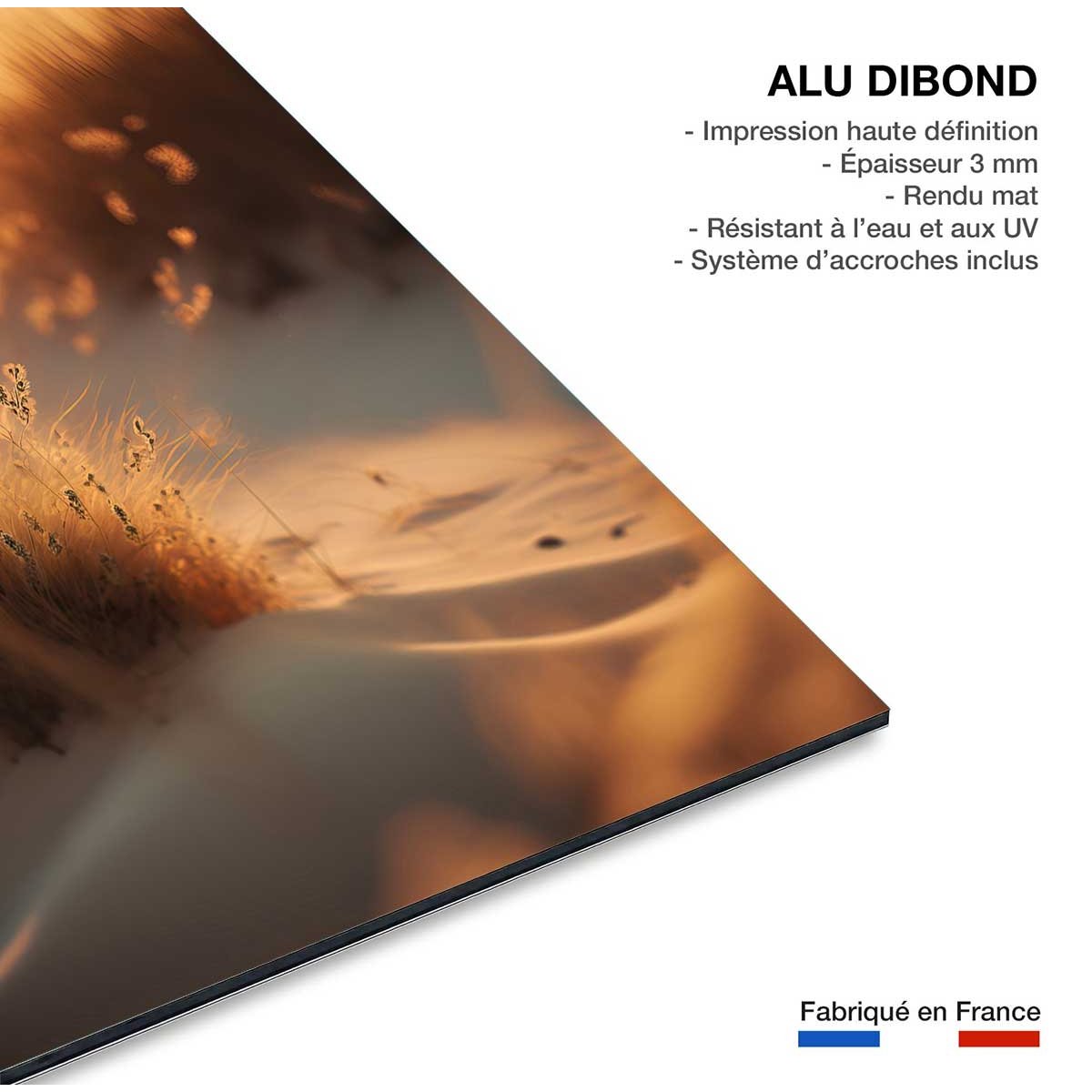 Tableau mer et plage coucher de soleil à la plage tableau alu dibond, HEXOA