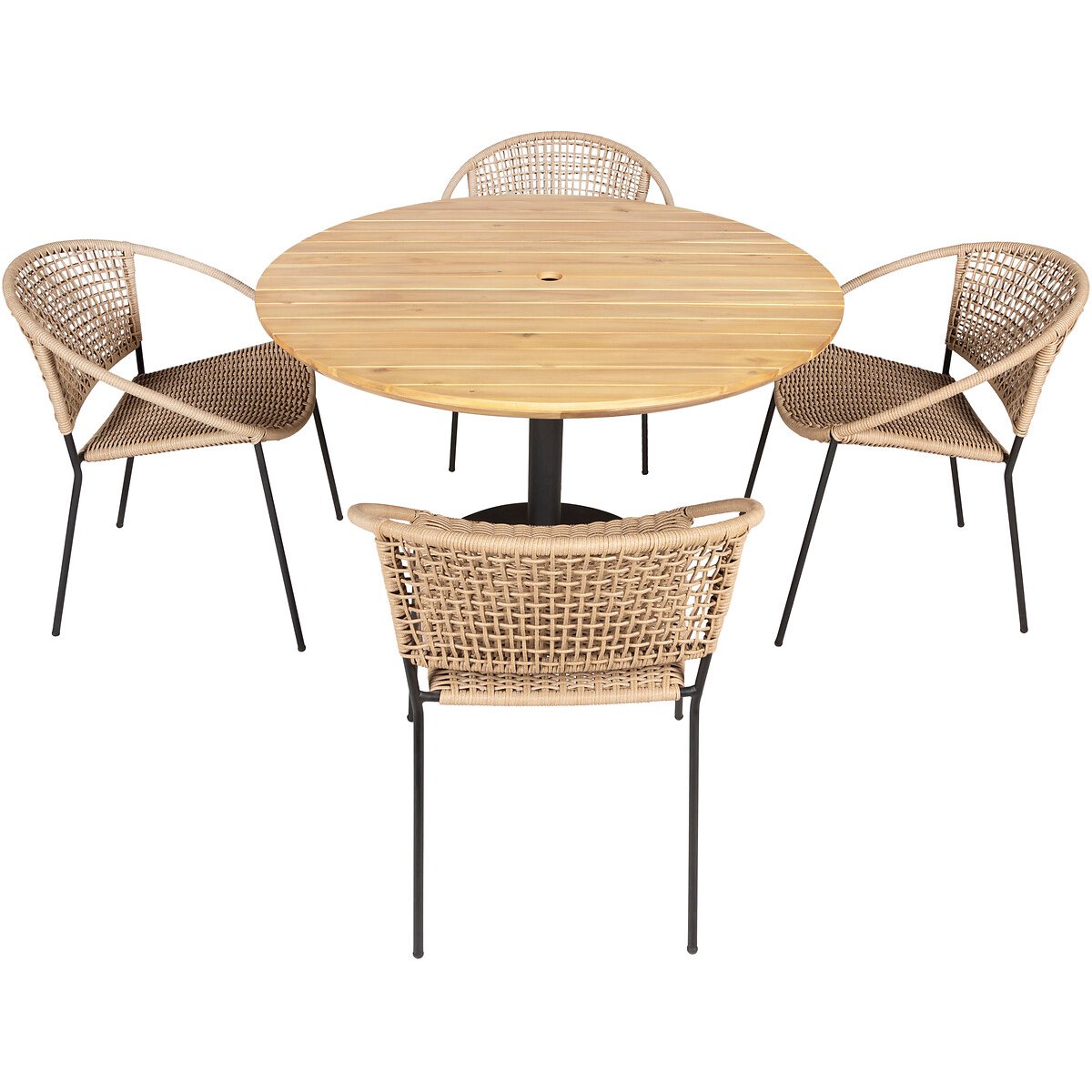 Dakota Outdoor 4 Seater Dining Set beige/natural, SO'HOME