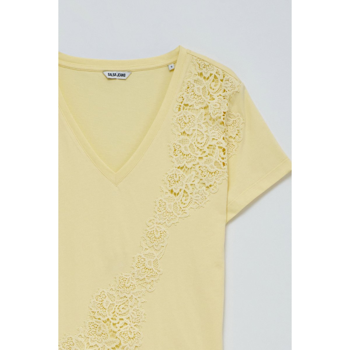 T-SHIRT AVEC DENTELLE beige, SALSA JEANS