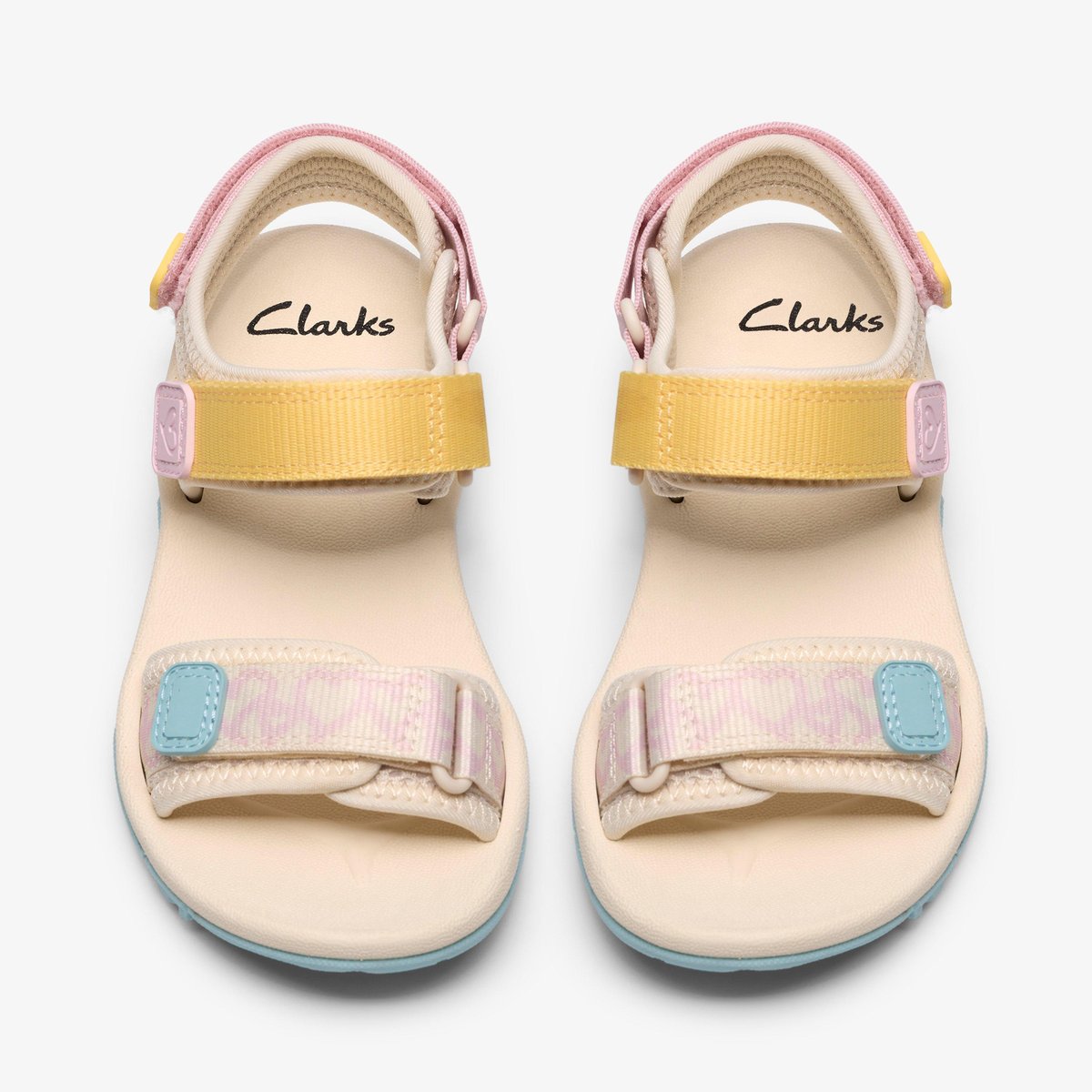 Sandales Textile Coupe Large WHARF TIDE K blanc, CLARKS