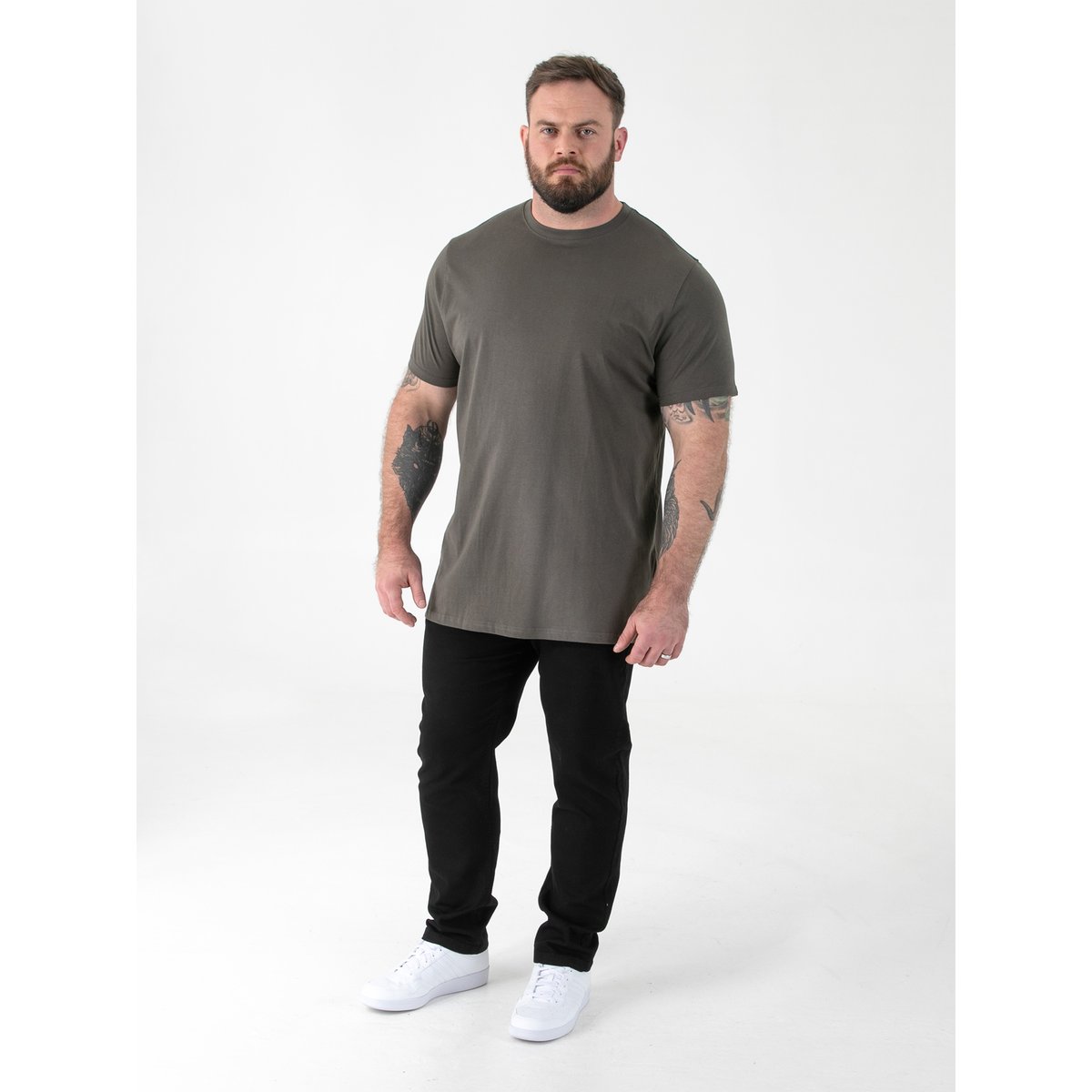 T-shirt uni manches courtes FLYERS kaki, DUKE