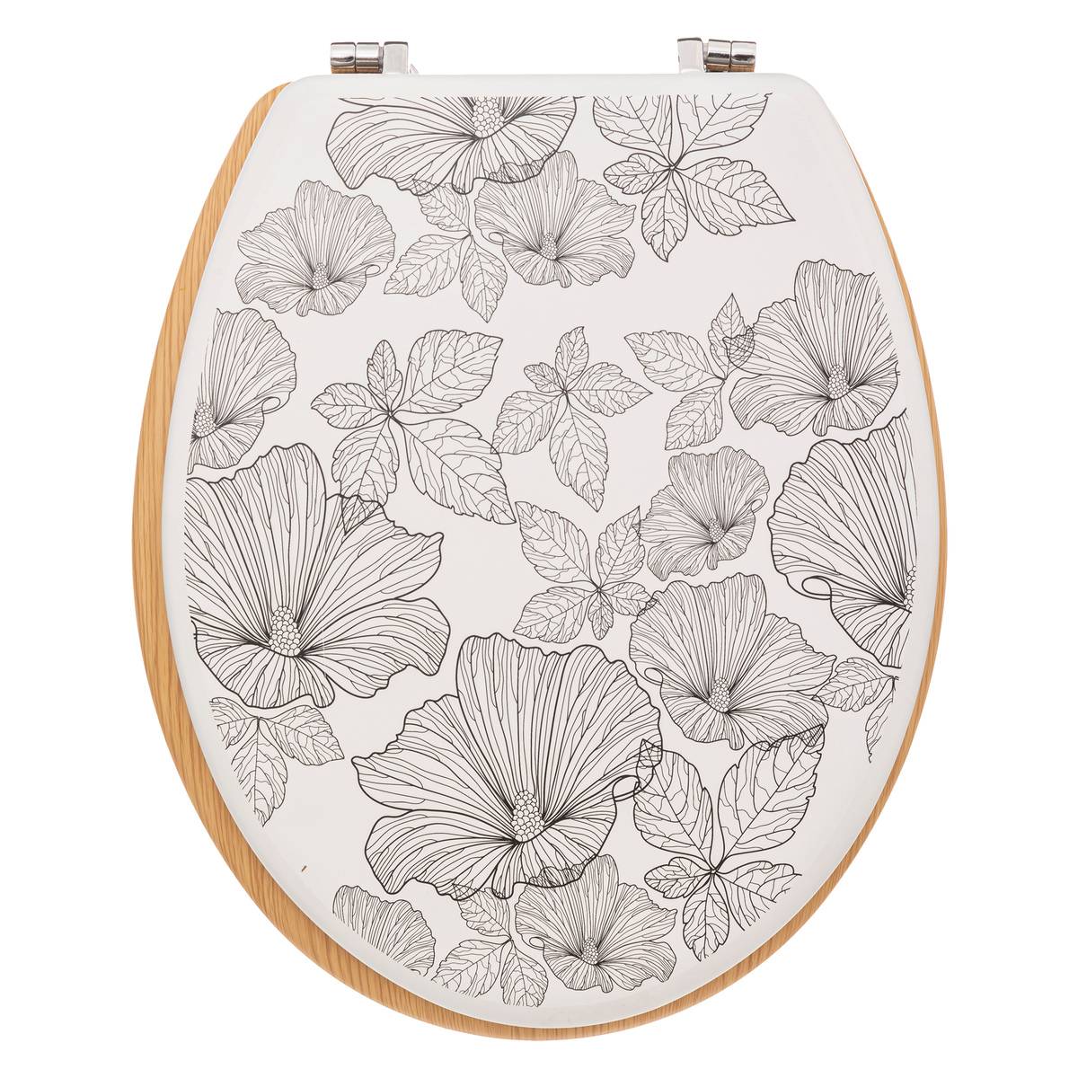 Abattant WC design végétal BLACKFLORA blanc, 5FIVE SIMPLY SMART