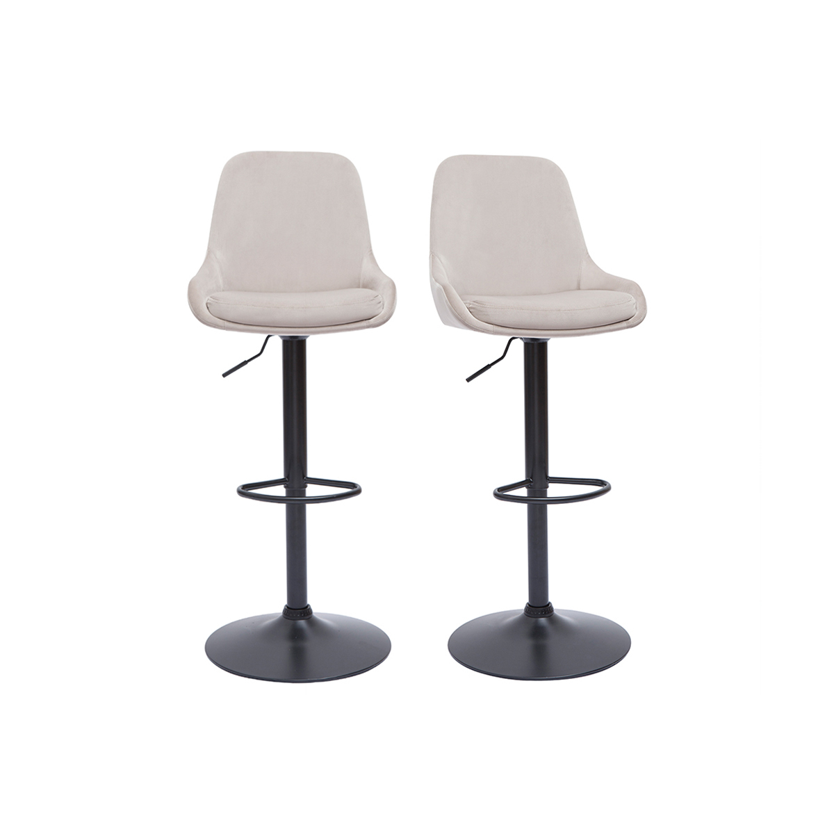 Tabourets de bar design réglables (lot de 2) HOLO taupe, MILIBOO