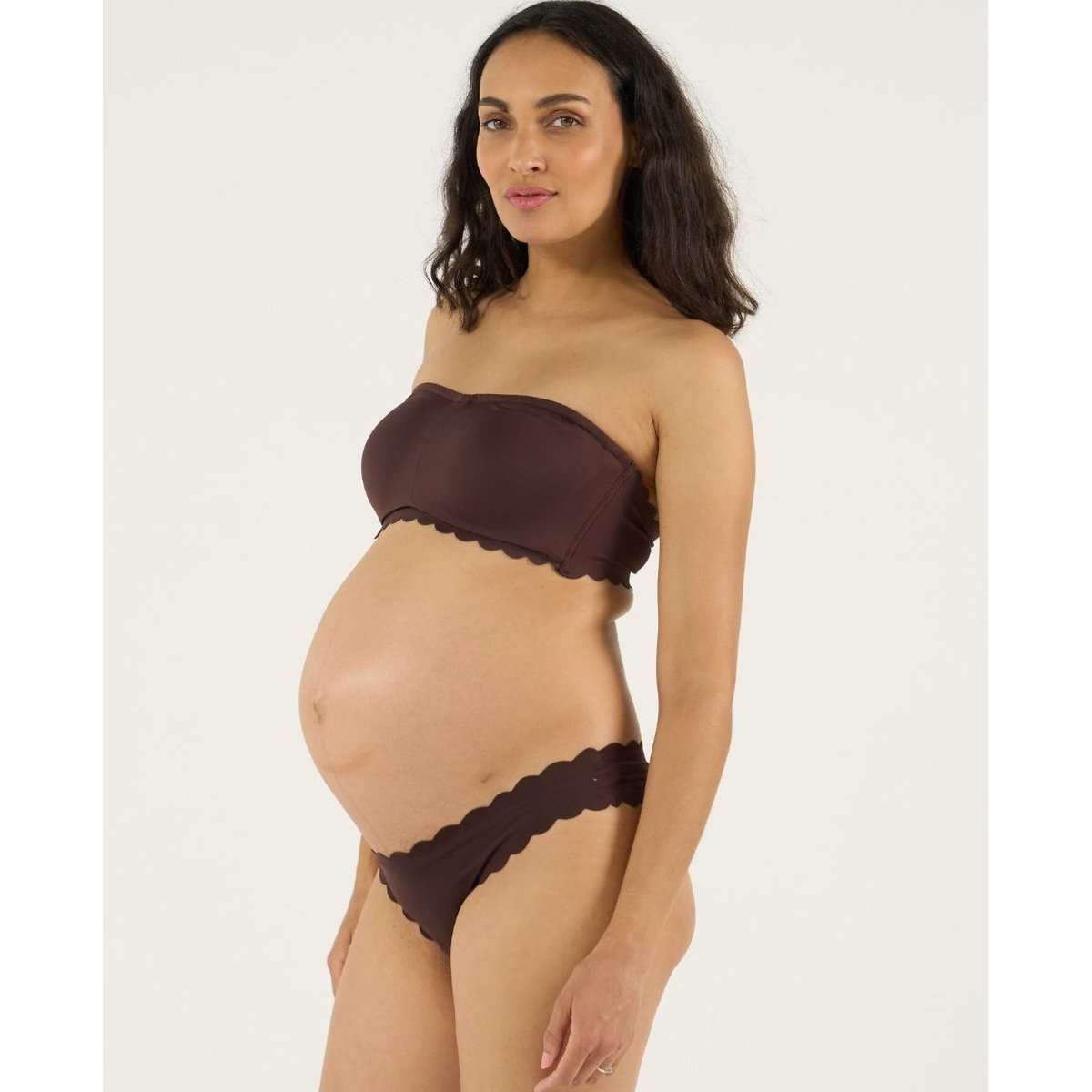 Bandeau de maternité et allaitement invisible Skin chocolat, CACHE COEUR