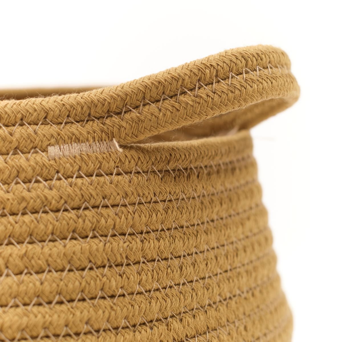 Panier rond tressé coton uni LA FACTORY bronze, FACTORY